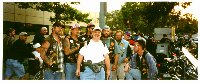 Jan with bikers at Stand in the Gap.