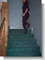 Pam on stairs