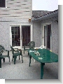 Patio showing doors to family room and dining room